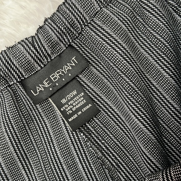 LANE BRYANT Black/Gray Striped Drawstring High Rise, Wide Leg Pants,18/20W, EUC. - Picture 6 of 8